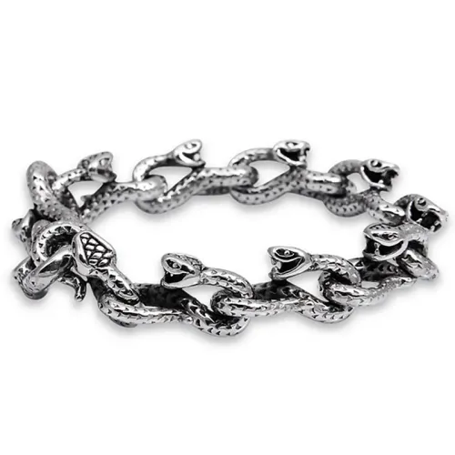 BTM1491 Stainless Steel Snake Chain Bracelet Sleek Titanium Mini Snake Design