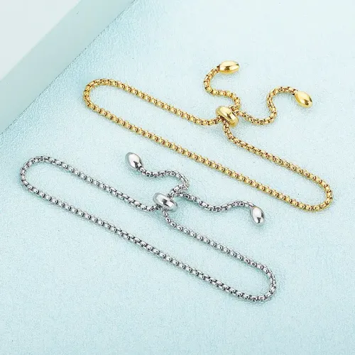 BTM963 Gold-Plated Snake Bone Chain Bracelet Sleek Geometric Pull-Style Jewelry