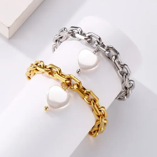 BTM1090 Stainless Steel Shell Heart Bracelet for Women Elegant Jewelry Accessory