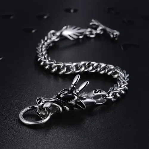 BTM1385 Dragon Stainless Steel Men's Bracelet Exquisite Titanium Dragon-Shaped Jewelry