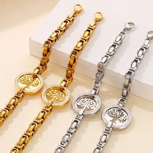 BTM1184 Full Diamond Titanium Steel Tree of Life Bracelet for Women Perfect Christmas Gift