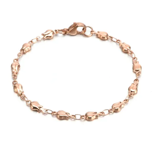 BTM1387 Celebrity-Inspired Stainless Steel Rose Flower DIY Bracelet Kit Craft Your Own Jewelry