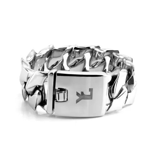 BTM1432 25MM Ultra-Wide Flat Stainless Steel Men's Bracelet Statement Jewelry Piece