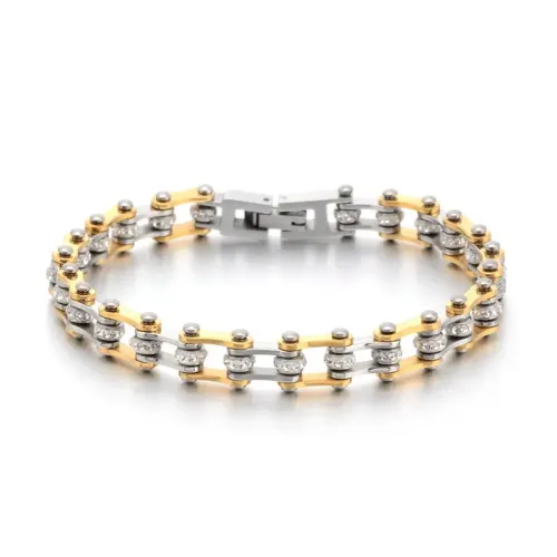 BTM1408 Men's Titanium Steel Bicycle Chain Bracelet Durable Stainless Steel Biker Accessory