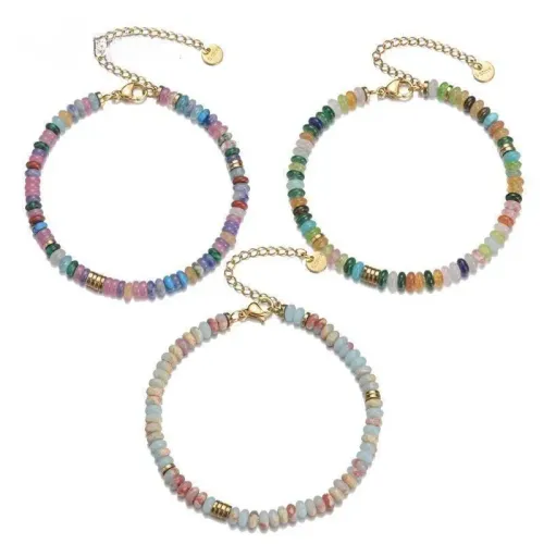 BTM1565 Bohemian Macaron Color Beaded Bracelet for Women Trendy Boho Chic Jewelry