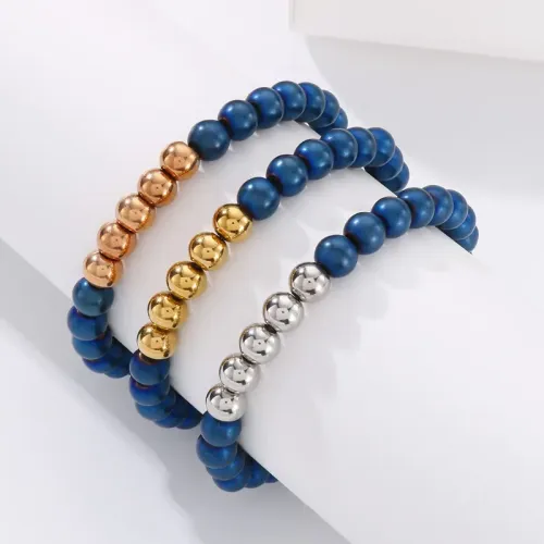 BTM1069 8mm Red Agate Titanium Steel Bead Bracelet Handcrafted Unisex Couples Jewelry