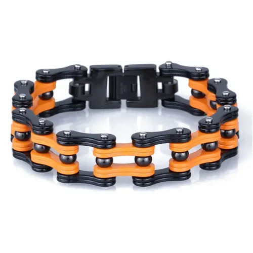 BTM1496 Titanium Steel Biker Chain Bracelet for Men Wide Stainless Steel Motorcycle Chain Jewelry