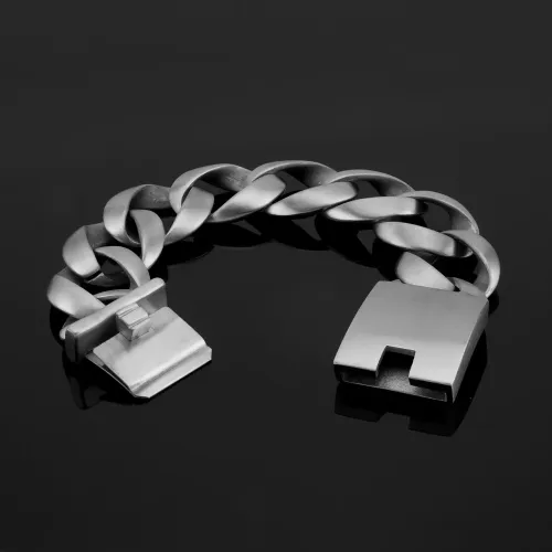 BTM1442 24MM Stainless Steel Matte Finish Bracelet Bold Hip-Hop Chunky Chain Jewelry