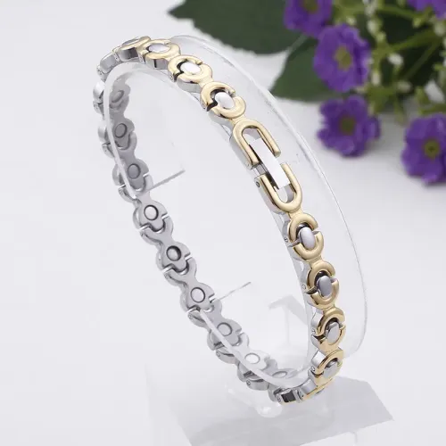 BTM1347 Magnetic Titanium Stainless Steel Bracelet 316L Gold-Tone Fashion Jewelry