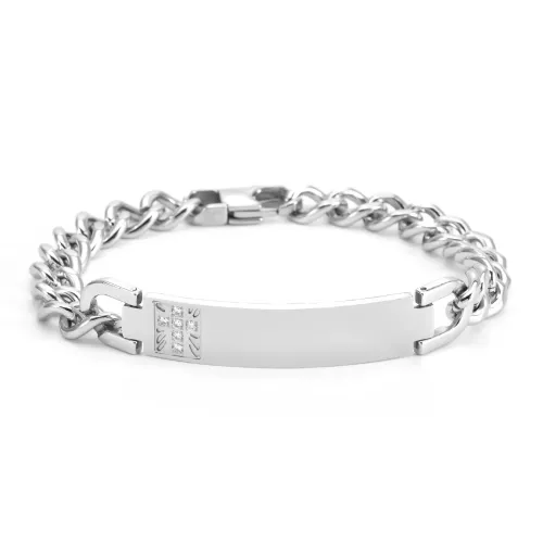 BTM1412 10MM Stainless Steel Curb Bracelet Custom Logo Support for Personalized Fashion