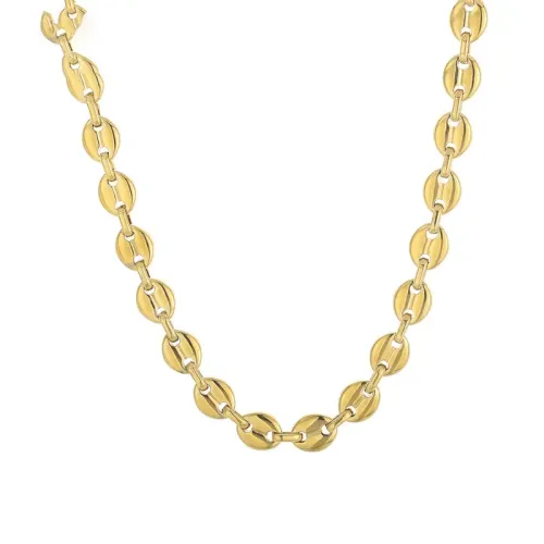 BTM1061 Oval Stainless Steel Coffee Bean Pig Nose Necklace Bracelet Set Trendy Jewelry Combo