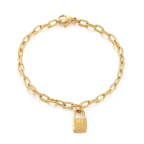 BTM1066 Custom Gold Padlock Bracelet Personalized Luxury Fashion Accessory