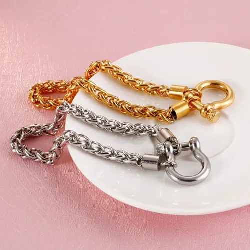 BTM1233 Unisex Dragon Bone Horseshoe Clasp Bracelet Titanium Steel Fashion Jewelry