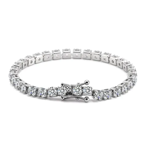 BTM1392 Hip Hop Titanium Single Row Diamond Tennis Chain Unisex Full Crystal Zircon Bracelet