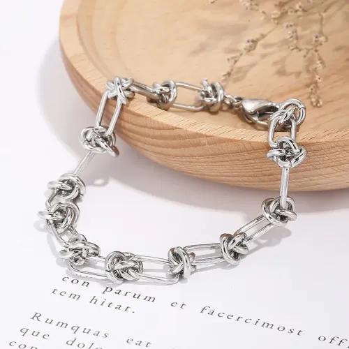 BTM1012 Rectangle Knot Clasp Bracelet with Tail Chain New Knot Style Women's Jewelry