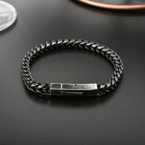 BTM888 Men's Titanium Steel Bracelet Hip Hop Woven Stainless Steel Bangle Accessory