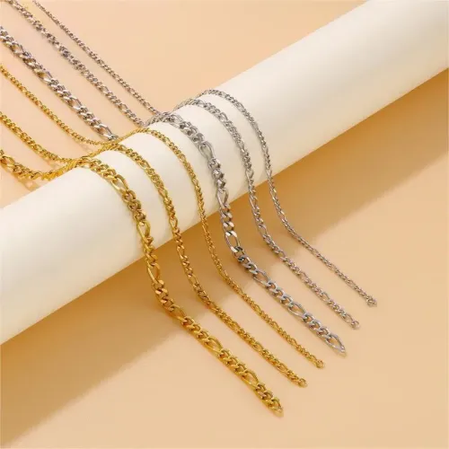 BTM920 Titanium Steel Three-in-One Necklace and Bracelet Set for Women Elegant Jewelry Combo