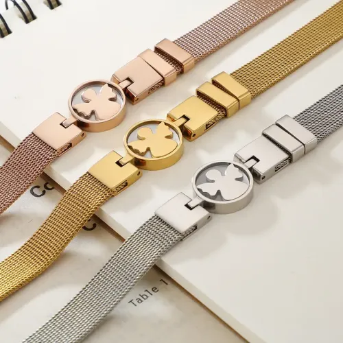 BTM1284 Stainless Steel Plated Angel Bracelet with Mesh Strap Heavenly Fashion Jewelry