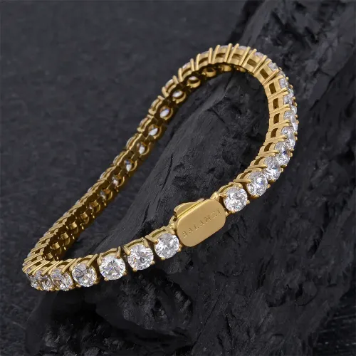 BTM915 Women's Stainless Steel Zirconia Bracelet Handcrafted Titanium with 3A Zircon Inlay