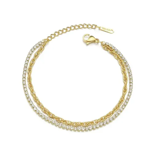 BTM1725 Elegant Women's Claw Chain Bracelet with Stainless Steel Beads and Diamond Setting