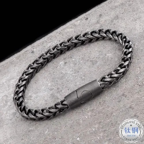 BTM1537 Harajuku Black Titanium Steel Bracelet for Men Trendy Durable Male Accessory