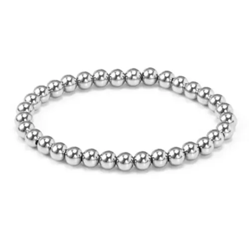 BTM673 Elegant Titanium Steel Bead Bracelet | Stainless Women's Beaded Wristband
