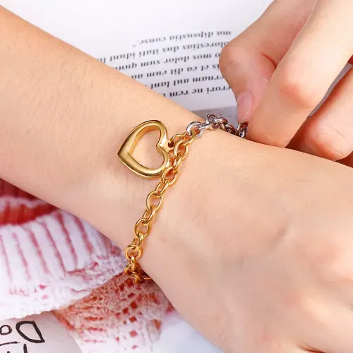 BTM1097 Hollow Heart Bracelet for Girls Stainless Steel BFF Jewelry Gift