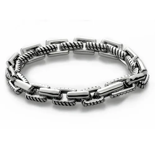 BTM1526 Men's Stainless Steel Bracelet with Titanium Spring Clasp Durable Fashion Accessory