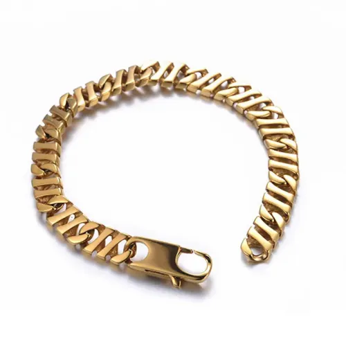 BTM1462 Gold-Plated Stainless Steel Men's Bracelets Hip-Hop Roman Style Titanium