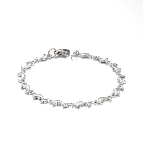 BTM1394 Elegant Dolphin Thin Bracelet for Women Stainless Titanium Steel Delicate Jewelry