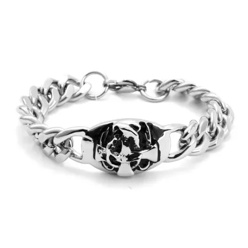 BTM638 Hand-Polished Titanium Steel Cross Bracelet | Stainless Punk Men's Wristband