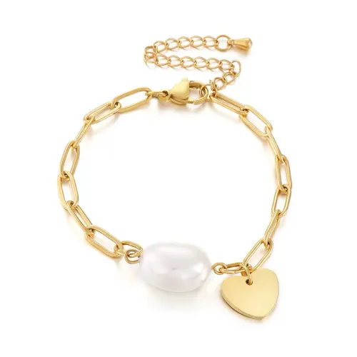 BTM1065 Street Style Heart-Shaped Shell Combo Bracelet Love Inspired Fashion Accessory