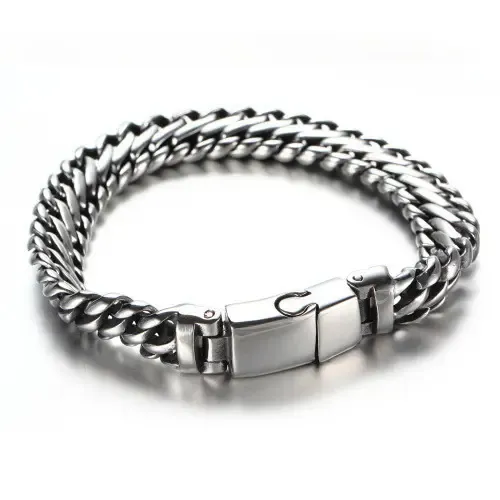 BTM1422 12MM Matte Stainless Steel Bracelet for Men Dense Snake Pattern Luxury Accessory