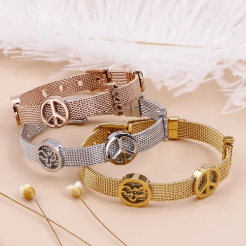 BTM1296 Unisex Stainless Steel Mesh Band Bracelet Woven Chain Jewelry for Men Women