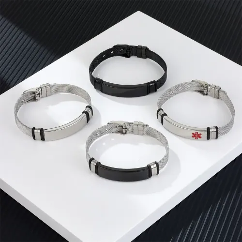 BTM700 Men's Adjustable Stainless Steel Bracelet Customizable Jewelry Accessory
