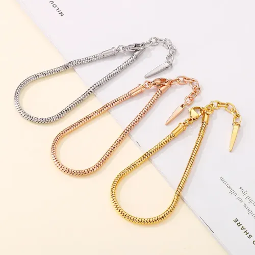 BTM1109 Stainless Titanium Steel Snake Bone Chain with Lobster Clasp Tail DIY Women's Bracelet