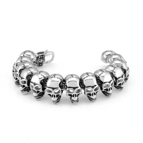 BTM1455 Skull Titanium Steel Bracelet Stainless Steel Gothic Jewelry Accessory