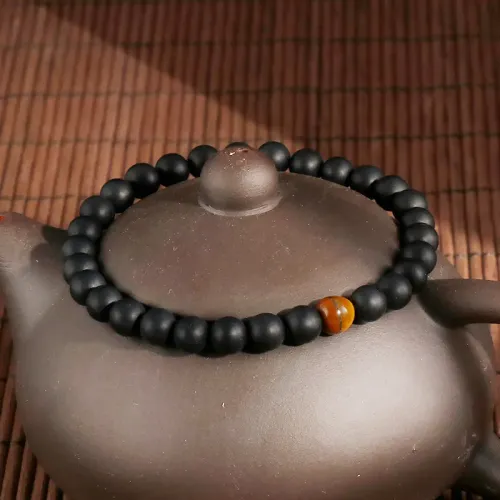 BTM966 Tiger Eye Frosted Agate Bead Bracelet Round Beaded Wristband for Spiritual Healing