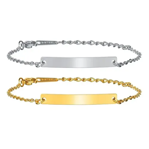 BTM1808 Polished Curved Stainless Steel Bracelet for Kids Durable Children's Jewelry