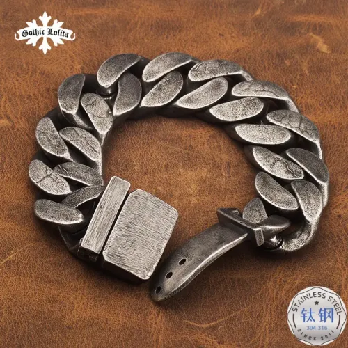 BTM1546 Biker Wide Thick Punk Men's Titanium Steel Bracelet Heavy-Duty Fashion Accessory