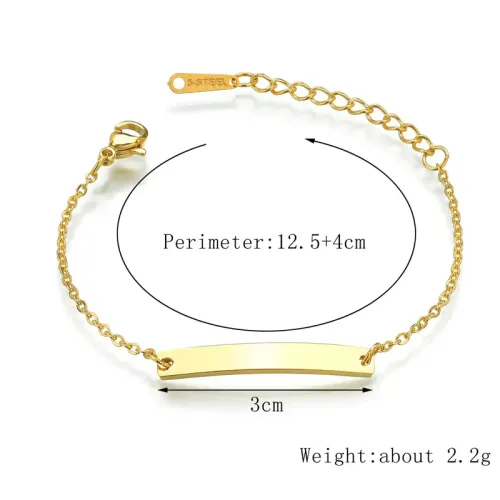 BTM1805 DIY Custom Polished Curve Tag Bracelet Personalized Stainless Steel Jewelry