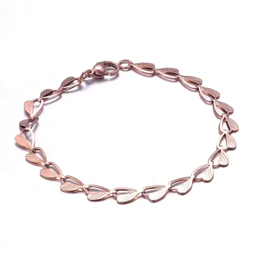 BTM1481 Fresh Willow Leaf Stainless Steel Bracelet for Women Exquisite Jewelry Accessory