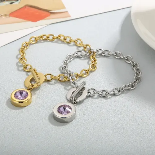 BTM1083 Multicolor Satellite Gemstone Stainless Steel OT Clasp Bracelet for Women Elegant Circle Design