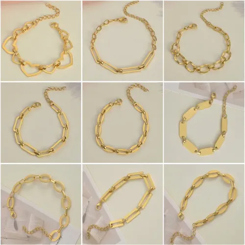 BTM1577 14K Gold Plated Stainless Steel Bracelet Elegant Jewelry Accessory