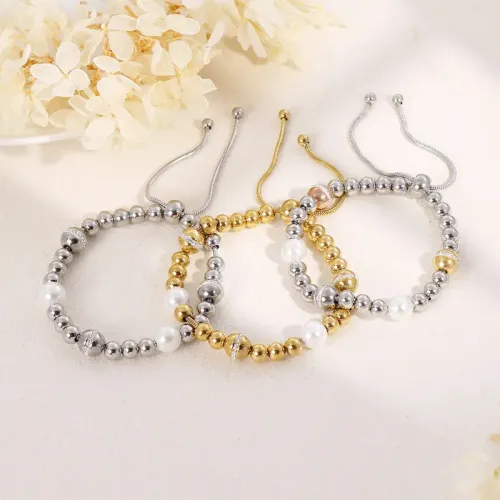 BTM1279 Adjustable Steel Bead Bracelet Stainless Steel Jewelry for All