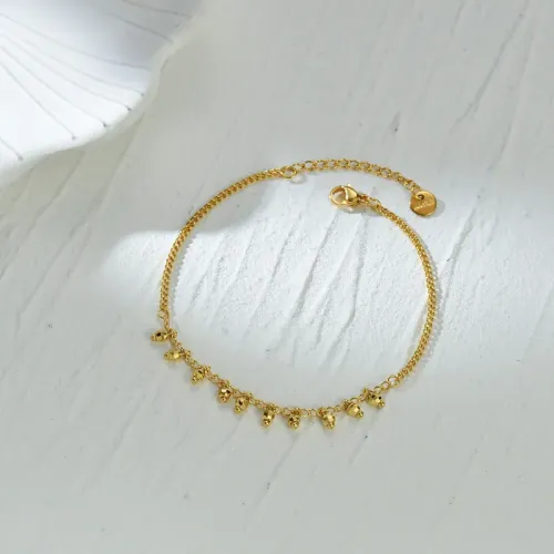 BTM1763 14K Gold Titanium Steel Polygon Bead Bracelet for Women Luxurious Stylish Jewelry