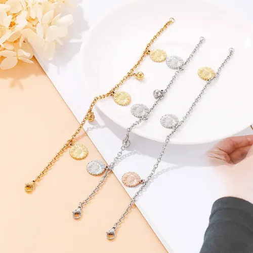 BTM1207 Sunflower Gold Stainless Steel Bracelet Women Elegant Floral Jewelry Accessory