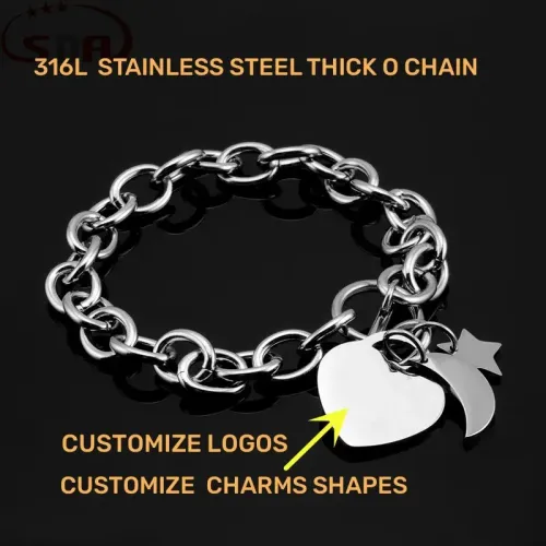 BTM1403 Customizable Stainless Steel Couples Bracelets Personalized Logo Engraving Available