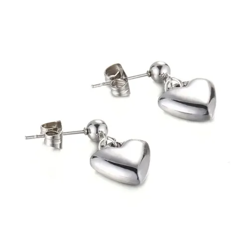 ETM308 Titanium Steel Heart Earrings Petite Love-Shape Accessories for Women