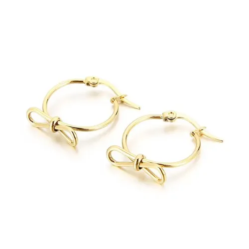 ETM375 Stylish Knot Circle Hoop Earrings Trendy Women's Jewelry Accessory